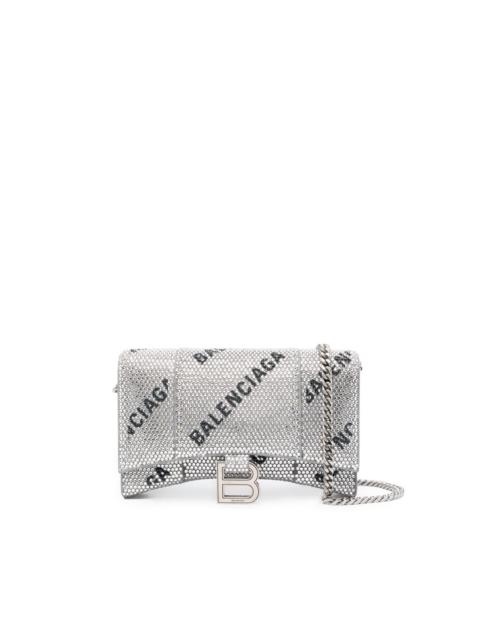 BALENCIAGA rhinestone Hourglass wallet-on-chain