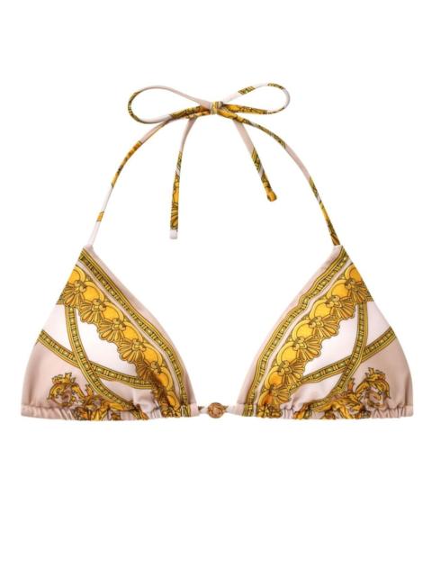 VERSACE baroque-pattern bikini top