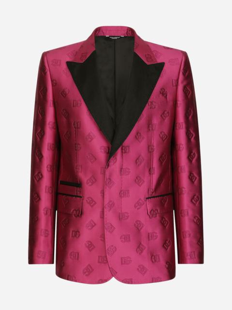 Dolce & Gabbana Single-breasted Sicilia-fit tuxedo jacket with DG jacquard detailing