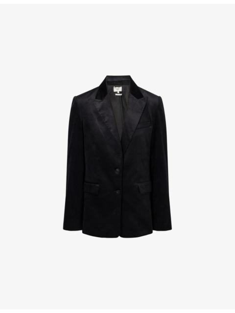 Vince Single-Breasted Velvet Blazer