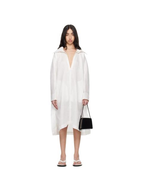 ISSEY MIYAKE 화이트 Hempen Midi 드레스