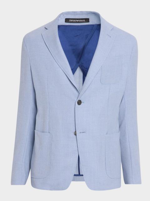 EMPORIO ARMANI Men's Wool Textured Patch Pocket Sport Coat