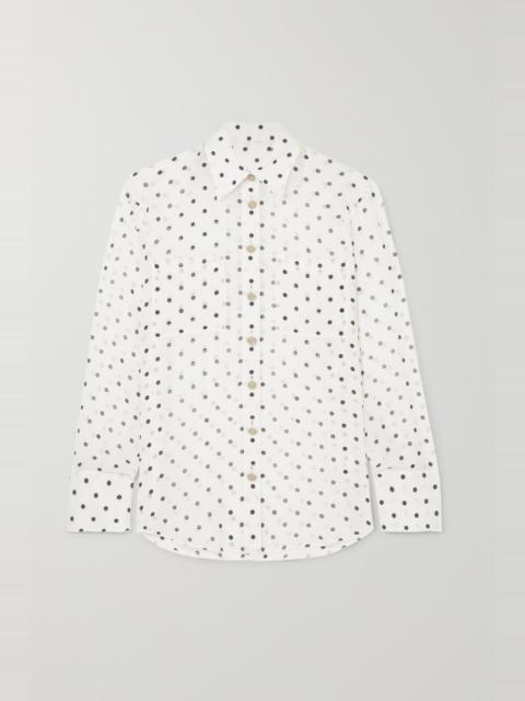 Polka-dot silk-georgette blouse