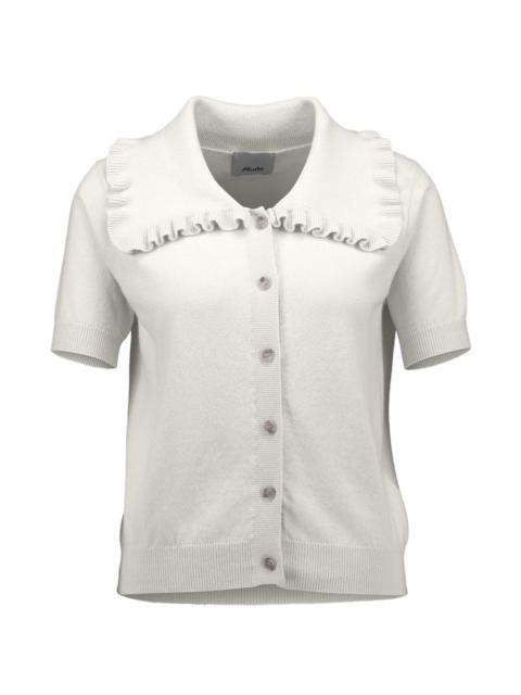 Allude ruffled-collar short-sleeve cardigan