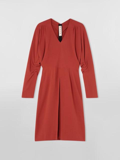 Marni STRETCH CADY DRESS WITH LONG KIMONO SLEEVES