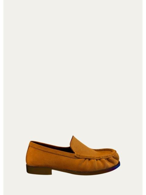 Dries Van Noten Ruched Suede Loafers