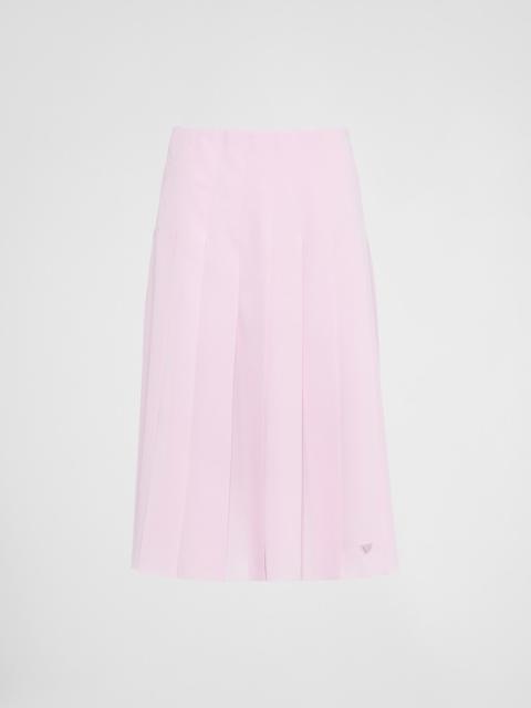 Pleated crêpe de Chine midi skirt