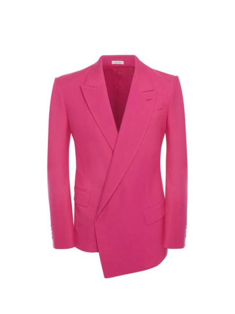 Alexander McQueen Asymmetric Double-breasted Jacket in Electric Pink