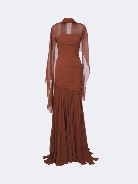 MARMAR HALIM Draped georgette bustier gown