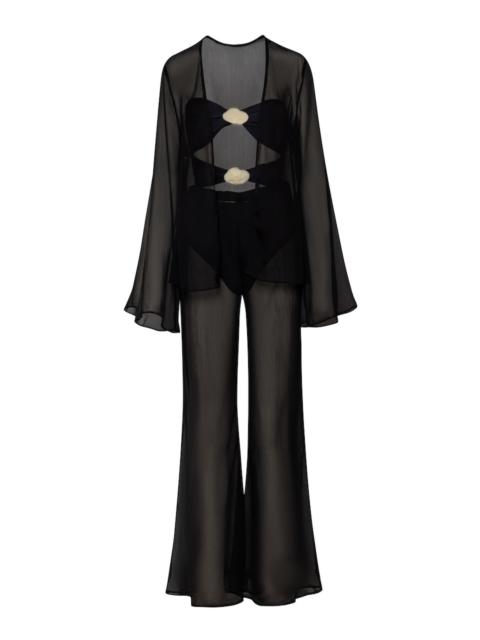 BAOBAB Gem Sheer Wide-Leg Pants black