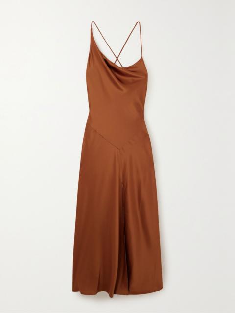 Polo Ralph Lauren Open-back draped satin gown Brass