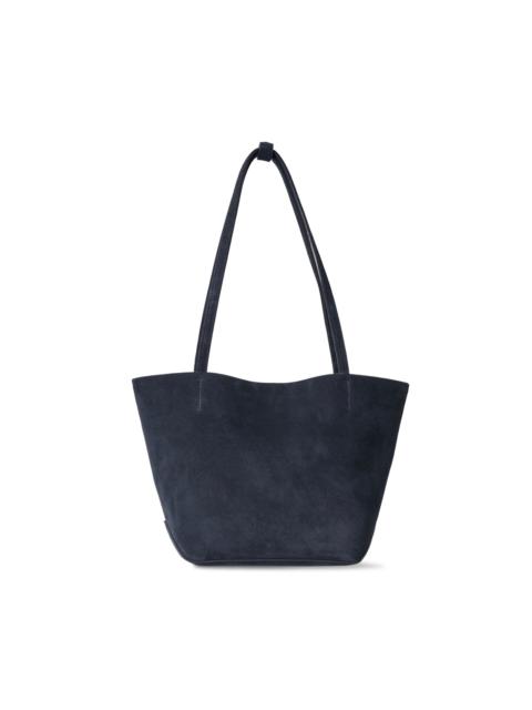 The Row Medium Park Edge Suede Tote Bag blue
