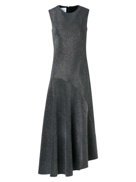 AKRIS Women's Metallic Jersey Asymmetric Midi-Dress - Brushed Steel