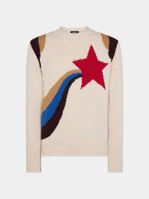 DSQUARED2 KNITTED COTTON CREWNECK PULLOVER