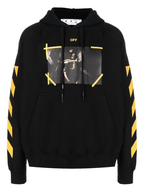 Off-White Diagonal Arrow Caravaggio Narcist Skate Hoodie "Black"
