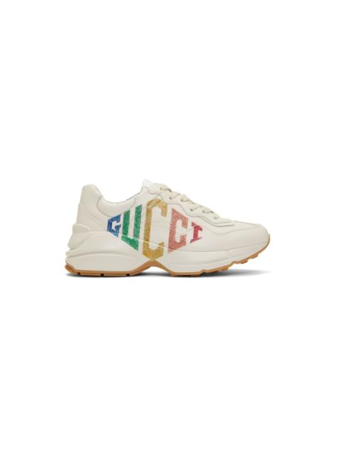GUCCI Ivory Rhyton Rainbow Glitter Sneakers