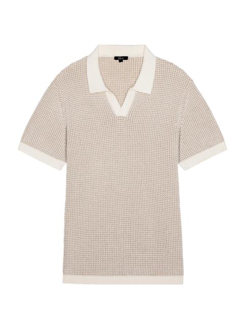 Rails Men's Pearson Cotton-Cashmere Johnny Collar Polo Shirt - White Sand
