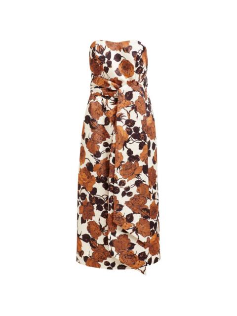 ESSENTIEL ANTWERP strapless floral wrap dress