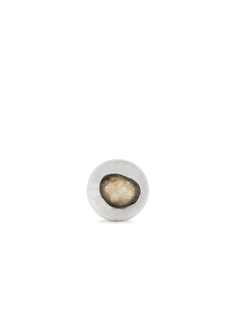 Parts of Four faceted sapphire stud single earring
