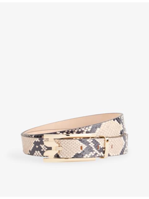 Victoria Beckham Dorian Pin-Buckle Leather Belt