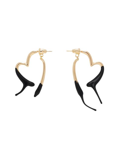 OTTOLINGER Gold & Black Heart Earrings