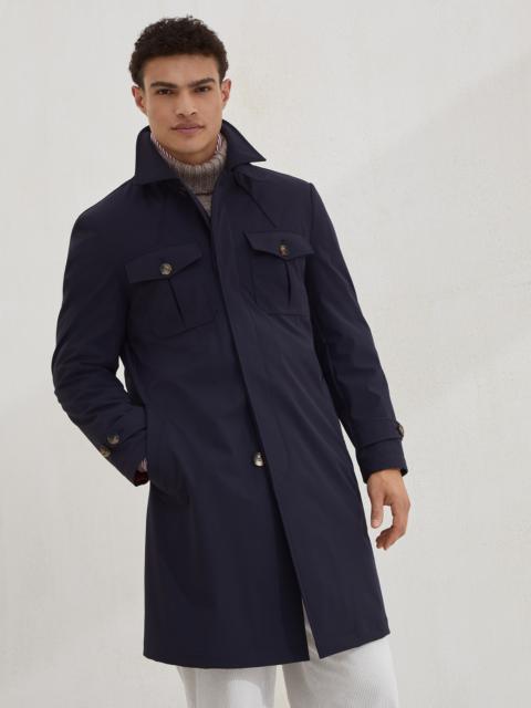 Brunello Cucinelli Stretch bonded nylon four-pocket redingote
