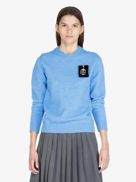 N°21 CRYSTAL-EMBELLISHED PATCH SWEATER