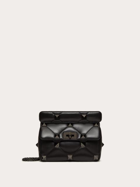 Valentino MEDIUM ROMAN STUD THE SHOULDER BAG IN NAPPA WITH CHAIN AND TONE-ON-TONE STUDS