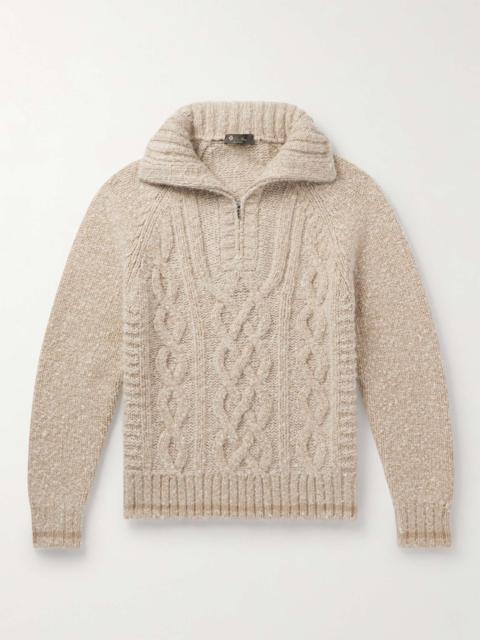 Cable-Knit Cashmere Half-Zip Sweater