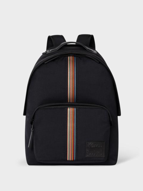 Paul Smith Black 'Signature Stripe' Backpack