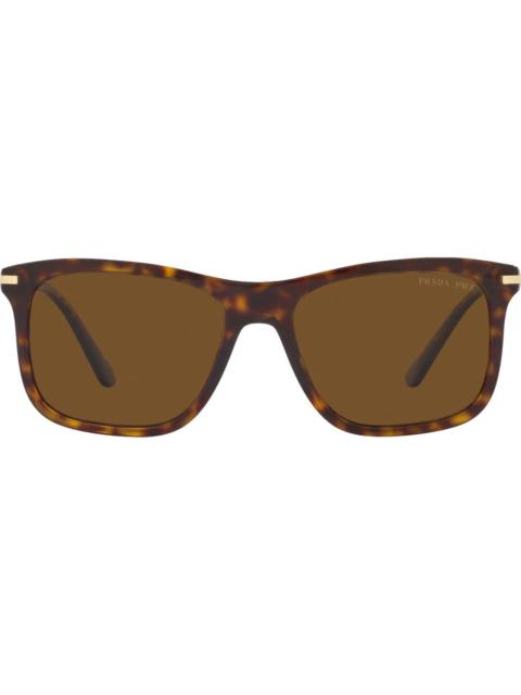 Prada 56mm Polarized Rectangular Sunglasses in Tortoise at Nordstrom