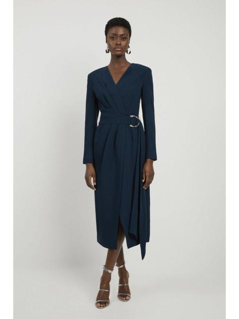 KAREN MILLEN Compact Stretch Viscose Drape Waist Maxi Dress