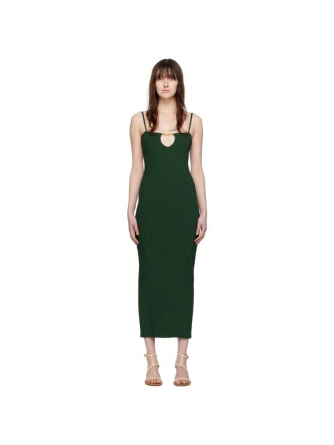 JACQUEMUS Green Les Sculptures 'La robe Sierra bretelles' Midi Dress
