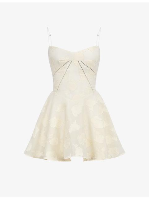 House of CB Serenita floral-jacquard woven mini dress