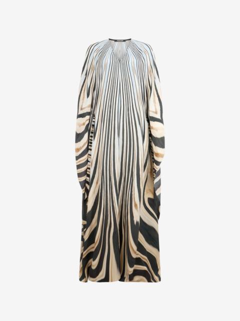 Roberto Cavalli Zebra Print Silk Kaftan Dress