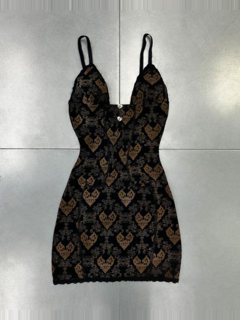 POSTER GIRL FLOCKED BLACK MINI DRESS