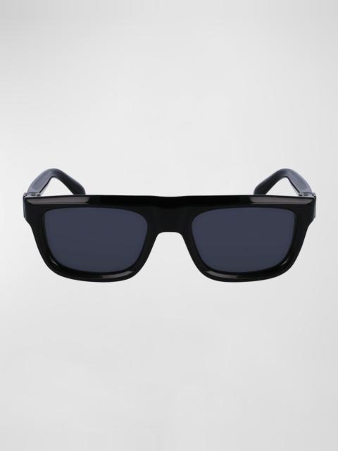 FERRAGAMO Men's Prisma Acetate Square Sunglasses, 56mm