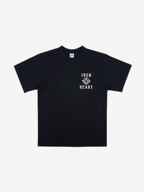 Iron Heart IHT-2406-BLK 7.5oz Printed Loopwheel Crew Neck T-Shirt - Black