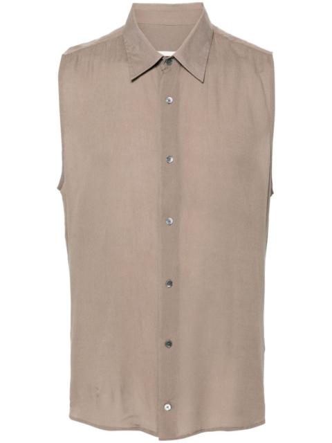 AMI Paris straight-collar crepe shirt