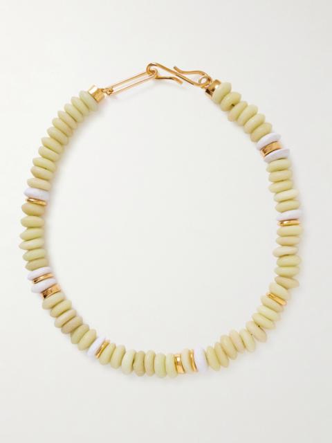 LIZZIE FORTUNATO Laguna Gold-plated Beaded Necklace