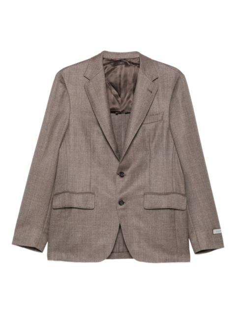 Canali herringbone single-breasted blazer