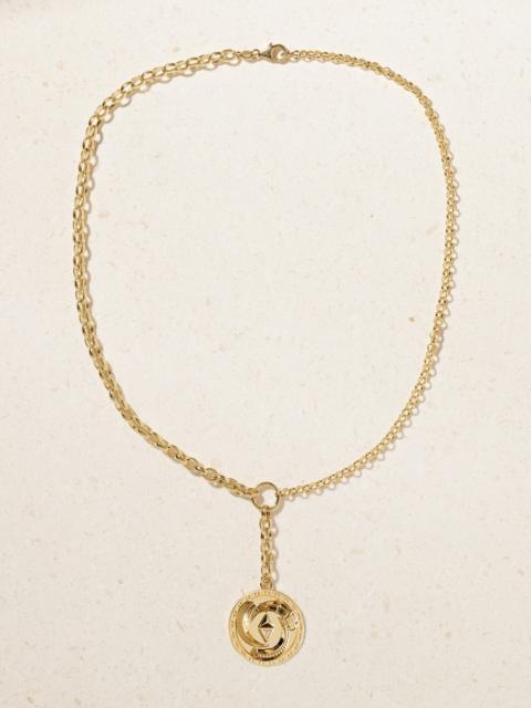 FOUNDRAE Protection Triskele + Heavy Mixed Belcher 18-karat Gold Diamond Necklace