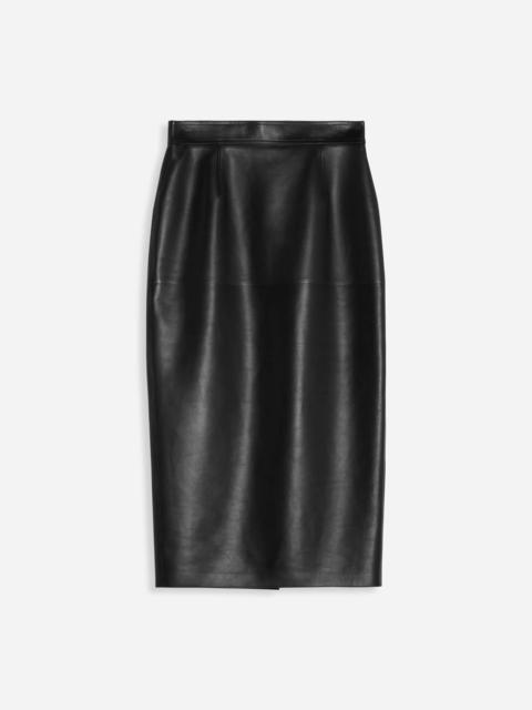 Lanvin LEATHER MIDI PENCIL SKIRT