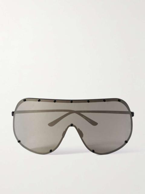 Rick Owens Shield Aviator-Style Stainless Steel Sunglasses