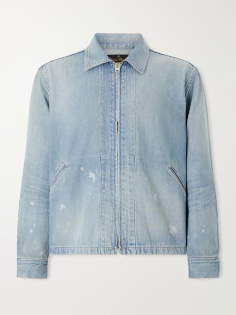 FULLCOUNT Distressed Denim Zip-Up Jacket
