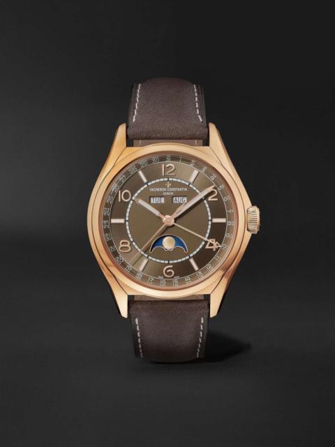Vacheron Constantin Fiftysix Complete Calendar Automatic 40mm 18-Karat Pink Gold and Leather Watch, Ref. No. 4000E/000R-