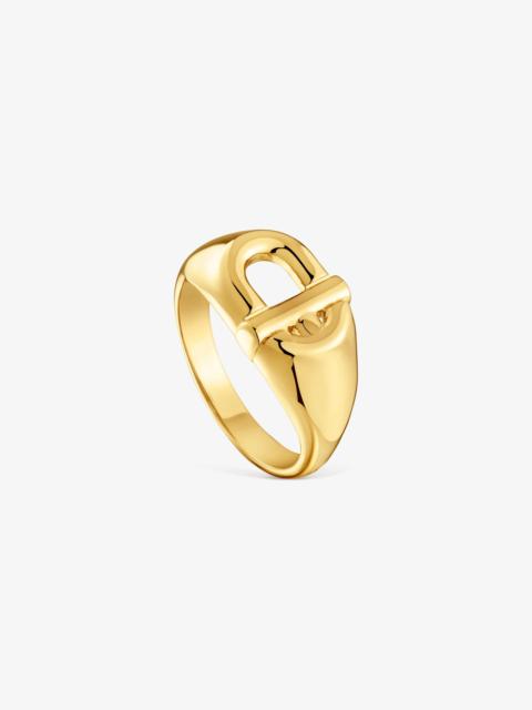TOUS TOUS MANIFESTO Signet ring with 18K gold vermeil