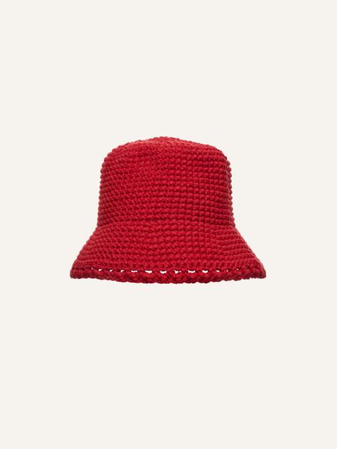 MAGDA BUTRYM Handmade wide brim crochet bucket hat in red