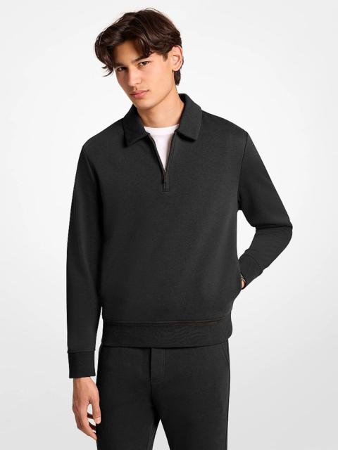 MICHAEL KORS Terry Cotton Blend Polo Sweater