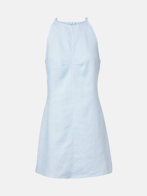 ASCENO Antigua linen minidress